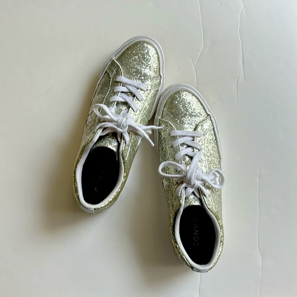 Converse Silver Glitter Custom All Star size 8 - Picture 1 of 11